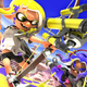 A screenshot shows a kid with yellow hair shooting a paint bow at others.